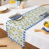 furn. Lemons Table Runner – Washable Striped Mediterranean Fruits Quick