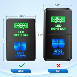 Nilight Nilight LED Light Bar & Sport Lights Dual Push Button Switch 12V ON Off Switches with Connector Wire Kit 1.28" x 0.87" Replacement for Toyota Sequoia Highlander Tacoma Tundra 4Runner RAVR Yaris