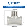 Tee Pipe Fittings-Top-4pcs 1/2" NPT