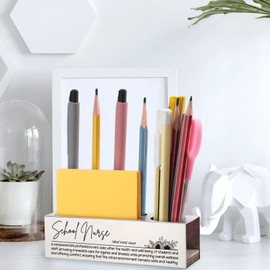 EFFJNSG School Nurse Desk Pencil Holder Compassionate Gift for Nurses Motivational Office Decor for Healthcare Professionals Unique Pen Holder for School Health Workers EDP84