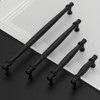 Amerdeco 10 Pack Matte Black Cabinet Pulls 3 Inch(76MM) Hole