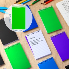 Leelosp Small Spiral Notebooks 3'' x 5'' Mini Memo Notepads Pocket Size Steno Pads with Lined & Wire Bound for End of Year School Gifts Office Nurse Essentials, 75 Sheets/Pad(40 Pcs,Dark Color)