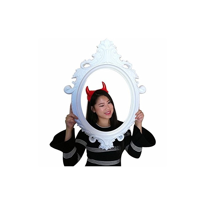 Large Size White Colour Antique Style 'Selfie' Oval Posing Frame