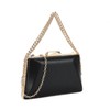 LeahWard Women's Clutch Bag Chain Strap Cross Body Bags (Black 1)