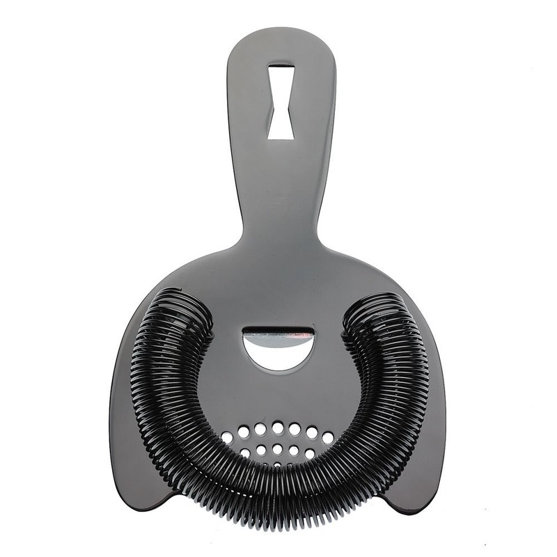 Barfly M37026BK Heavy Duty Spring Bar Strainer, Stainless Steel, Black,
