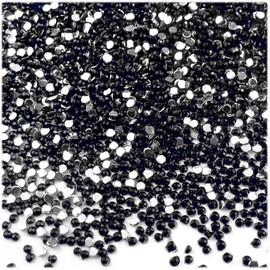 5,000pc Flatback Acrylic Rhinestones Round 1.5mm Tiny for Nails - Jet Black