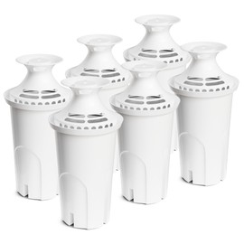 Water Filter Replacement Compatible with Brita Water Pitchers and Dispensers, by DESENRUIS for Classic 35557, OB03, Mavea 107007, Reduce Chlorine and Bad Taste, BPA free, Pack of 6