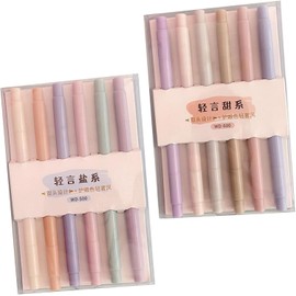 ULTECHNOVO Rotuladores Fluorescentes 12 Piezas Set Marcadores Resaltadores Tonos Pastel Suaves Tinta Base Agua Duradera Marcadores Multifunción para Estudio y Oficina