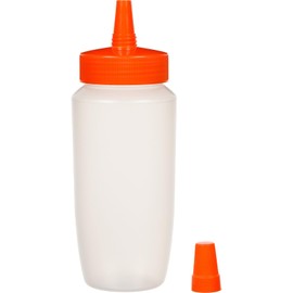 Toysfan Honey Container 360ml (Orange Cap) Refillable Honey Container for Commercial Lotions and Condiments (Honey Container) Honey Bottle