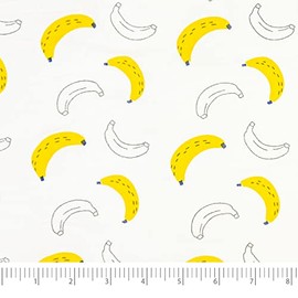 Roc-lon 100% Organic Cotton, 60"/61", Printed Muslin, Banana Cut by The yard