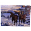 Oak Street Lighted Canvas w/Timer - Two Horses (8x6 Tabletop)