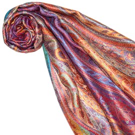 Lorenzo Cana Luxury Silk Scarf for Men Scarf 100% Silk Woven Men's Scarf Elegant Paisley Pattern Pastel Colours 7864711, pastel-coloured