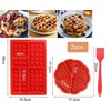 3-teilige Waffelform, Waffelform, Back-DIY-Werkzeuge, Kuchen- und Keks-Backdekorationswerkzeuge, Silikon-Muffinform mit Pinsel