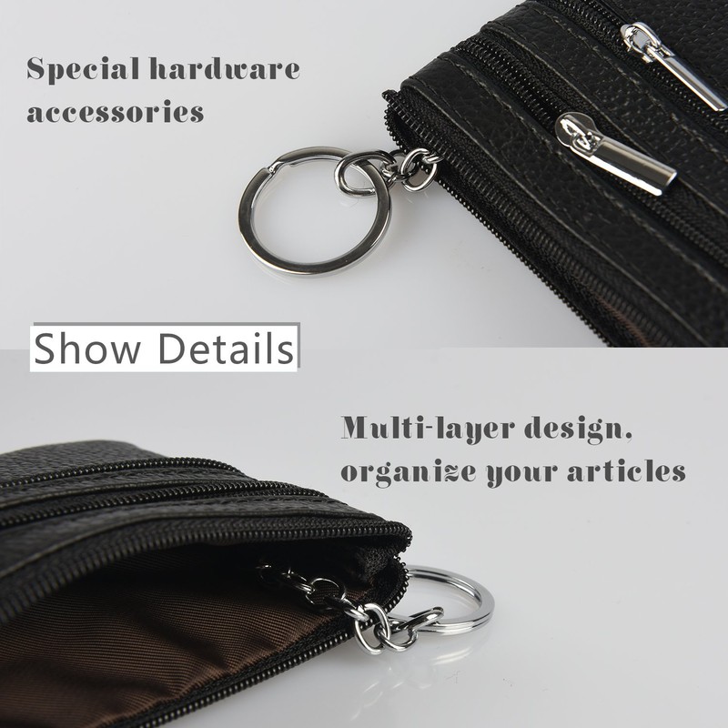 HXT-OAK Wallet Credit Card Wallet Business Card Wallet Leather Keyring,