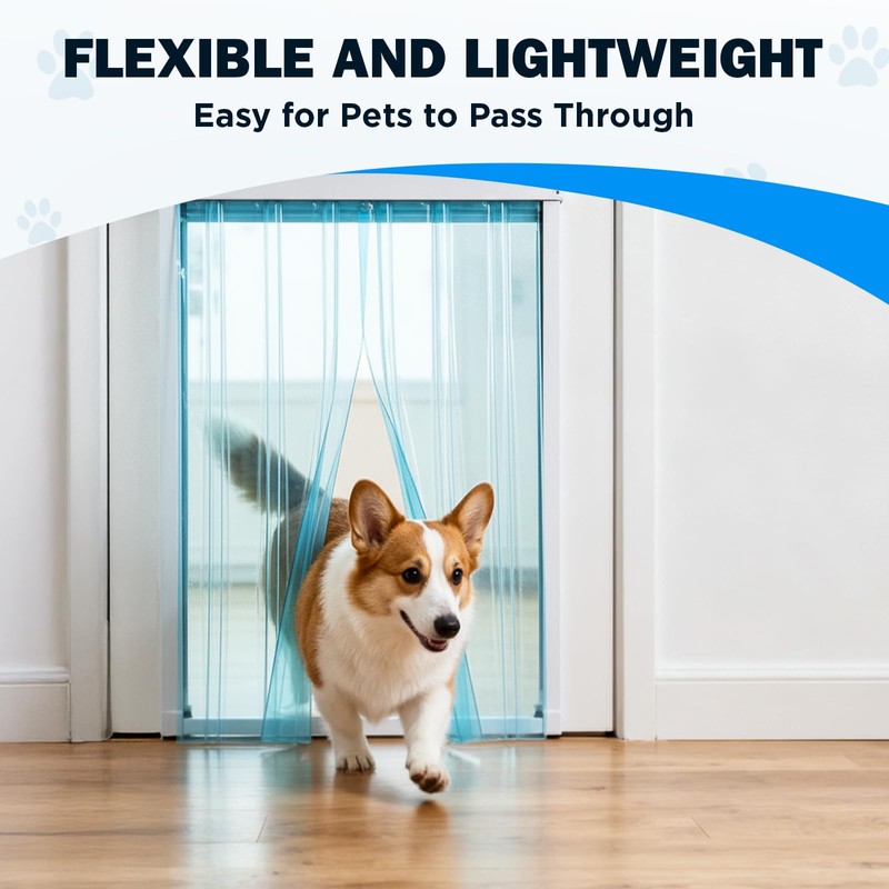 15.7 in x 4.9 ft Dog Door Replacement Flaps, Transparent