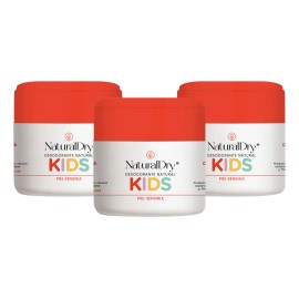 Pqt 3 Desodorante Natural Kids Piel Sensible Sin Bicarbonato Naranja