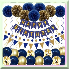 Familius Celestial Celebration Kit: Navy Blue Gold Birthday Decorations, Party Supplies f