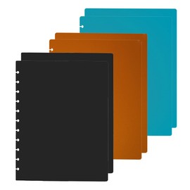 ITSYHPRO 3 Set Letter Discbound Notebook Covers DIY Disc Planner Mixed Candy Colors Compatible with Happy Planner(1 Blue+1 Black+1 Brown,Letter)