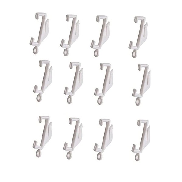 Merriway BH03824 (100 Pcs) Curtain Rail Track Glide Hooks Gliders for White Decorail Integra Track - Pack of 100 Pieces