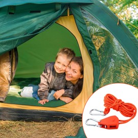 wadafen Pack of 4 4 m Reflective Guy Ropes Rope, 4 mm Ratchet Hanger Adjustable, 1/8 Inch Duty Heavy Rope Rope Ratchet, Adjustable Rope Ratchet, for Hanging Tents, Awning (Orange)