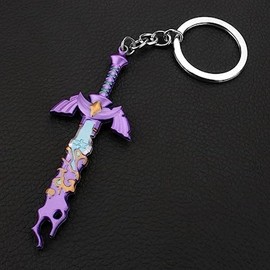 MayDee Zelda Keyring Tears of Kingdom Key Ring Link Master Sword Pendant Key Accessories, Purple