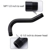 Curved Shower Arm with Flange,SWHYGER 8-Inch S-Shape Stainless Steel Top