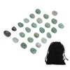 25pcs Rune Stones Set Hand Carved Polished Green Aventurine Portable