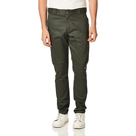 Dickies mens Skinny-straight Double Knee Work Pants, Olive Green, 32W x 32L US