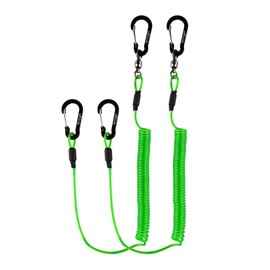 Booms Fishing T02 Fishing Pole Tether, Kayak Paddle Leash, Paddle Board Fishing Accessories, Heavy Duty Fishing Lanyard for Fishing Tools/Rods/Paddles, Green 2pcs