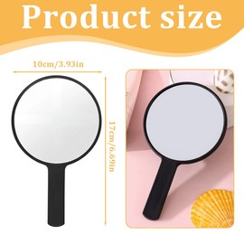SGERUFZ 1 Pcs Handspiegel Professioneller Handspiegel mit Griff Schminkspiegel Runde Form Friseure Rasierspiegel Kosmetikspiegel Runde Taschenspiegel für Handheld Zuhause Reisenutzung
