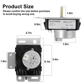 W10745655 W10857612 Dryer Timer Replacement Compatible with Whirl-Pool AMA-na May-tag Replace AP6003908 EAP11731366 4454384 PS11731366