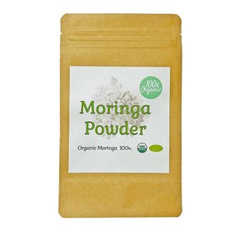 100%オーガニック ヒマラヤ産 モリンガ パウダー | Moringa Powder ハーブ 粉末 スーパーフード ワサビノキ Moringa oleifera GABA トリプトファン セロトニン 亜鉛 ポリフェノール アーユルヴェーダ (50g)