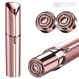 Depiladora facial mujer,2pcs maquina depiladora mujer sin dolor para recargable,flawless depilador facialss de portátil,rasuradora de impermeable,depiladora Para labios,barba,bikini y axilas. (Oso Rosa)