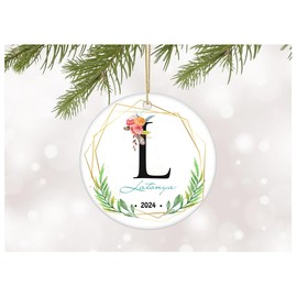 Christmas Ornament 2024 with Name Latonya Gifts Ornaments Gift Ideas for Women Wife Xmas Tree Decoration Holiday Party Ornaments Gifts MDF Plastic 3" White
