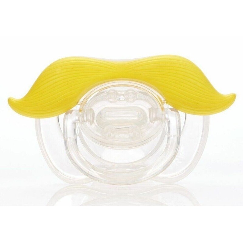Mustachifier The Gentleman Blonde Mustache Pacifier Funny Baby Silicone Binkie