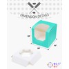 qiqee Mint Blue Cupcake Boxes Individual Cupcake Container 60pcs 3.5"