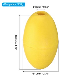 PATIKIL 5.2" x 2.76" Rope Float Buoy, 350g Deep Water Floats Rope Float Buoy Great for Trail Markers Dock Floats Kayak Boats Swimming Pool, Yellow