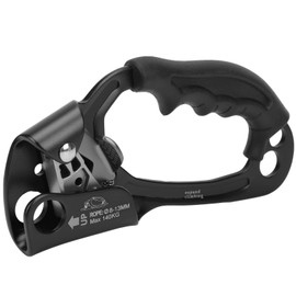 Climbing Ascender Rock Rappelling Right Hand Riser Arborist Gear Rope Clamp for Aloft Work Engineering CavingBlack
