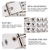 SNCEAW Studded Belt, Metal Punk Rock Rivet belt with Bright