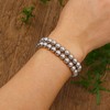 Elegance 11 designs Chunky Silver Stretch Bangle Bead Bracelets For