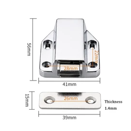 Magnetic Push Latch Heavy Duty Pack Push to Open Cabinet Hardware Magnetic Touch Latches for Large Door Push Release Metal Alloy,A
