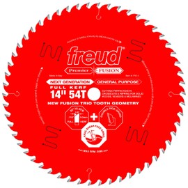 Freud 14" x 54T Premier Fusion General Purpose Blade for Crosscuts (3/8" to 3-1/2") & Rips (3/4" to 1-1/2") wood, laminate, veneered plywood, hardwoods & melamine. (P414)