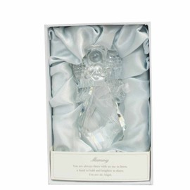 Guardian Angel Mummy, Crystal Angel Figurine for Home, Garden, Office or Car Decoration, Religious Heartwarming Caption in Gift Box-Transparent, One Size