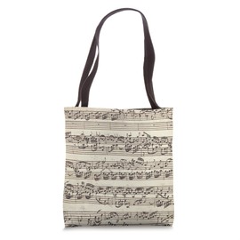 Vintage Johann Sebastian Bach Classical Sheet Music Graphic Tote Bag
