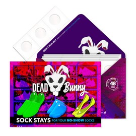 Dead Bunny No Show Sock Stays - Easy to Apply Grip Socks with Extreme 24hr Hold 48 Heel Grips for Non Slip Socks Womens and Men