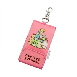 ヒラ商 すみっコぐらし リール付きキーケース T-SMKK-01 ピンク 11.5×6.5cm