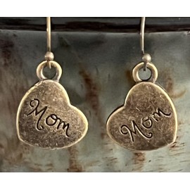 Bronze MOM Heart Dangle Earrings Love Adore Best Friend. Jewelry Earrings for Women #3298FE106