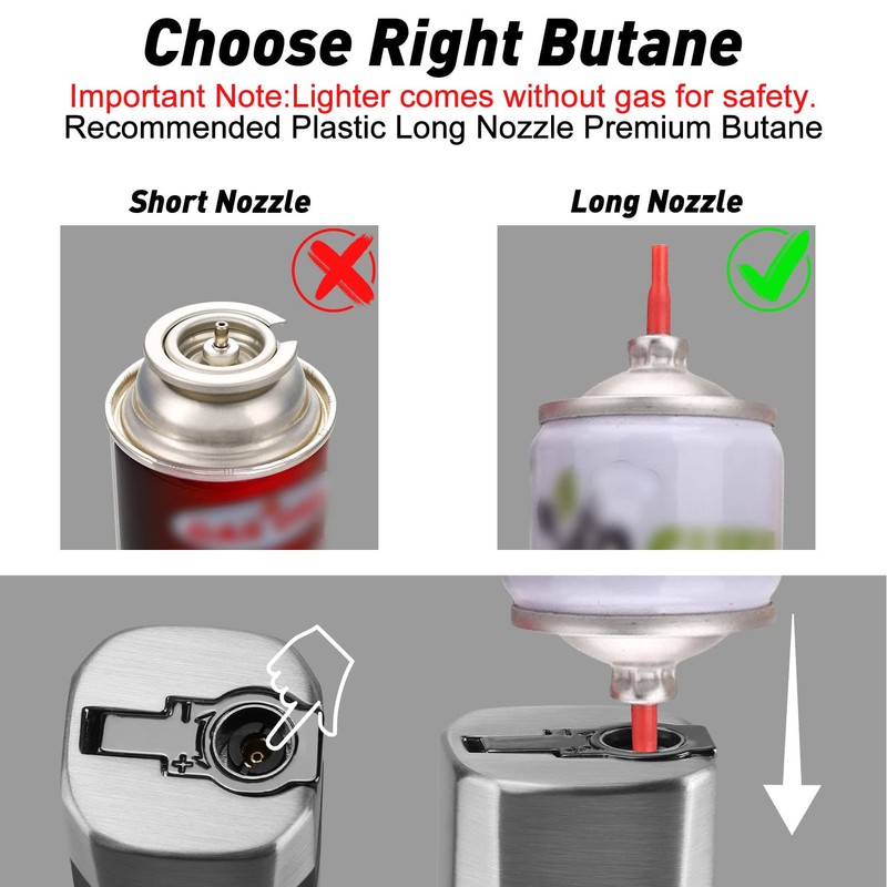 Kantion Torch Lighter, 4 Jet Flame Lighter Refillable Butane Windproof