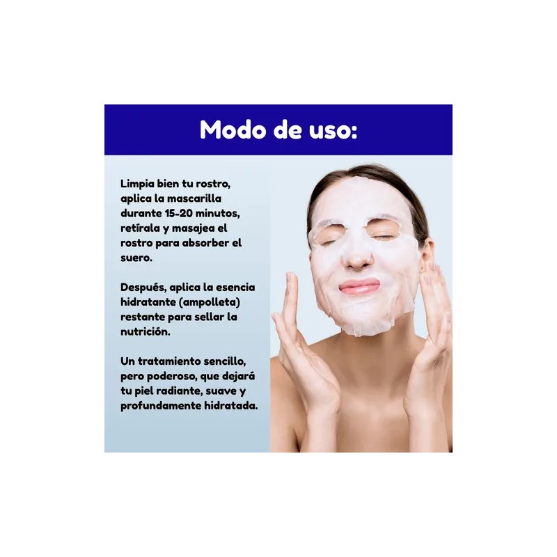 Mascarilla Facial 30g Suero Ácido Hialurónico 3 Pack