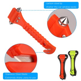 Fentar 4 pack Car Window Breaker, Car Emergency Hammer Seat Belt Cutter, 2-in-1 Window Hammer Car Escape Tool, Car Safety Hammer, Car Essentials Glass Breaker, Car Emergency Kit with 2 Whistles